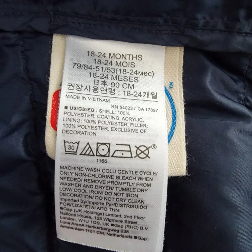 Gap Baby Puffer Jacket Disney Mickey Mouse Thin Sz 18-24 Brown Winter Outerwear